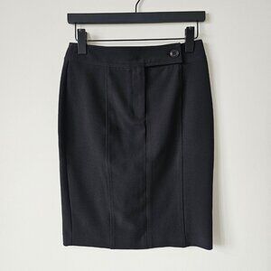 NWOT RK Black Polyester Zipper Front Pencil Skirt 0